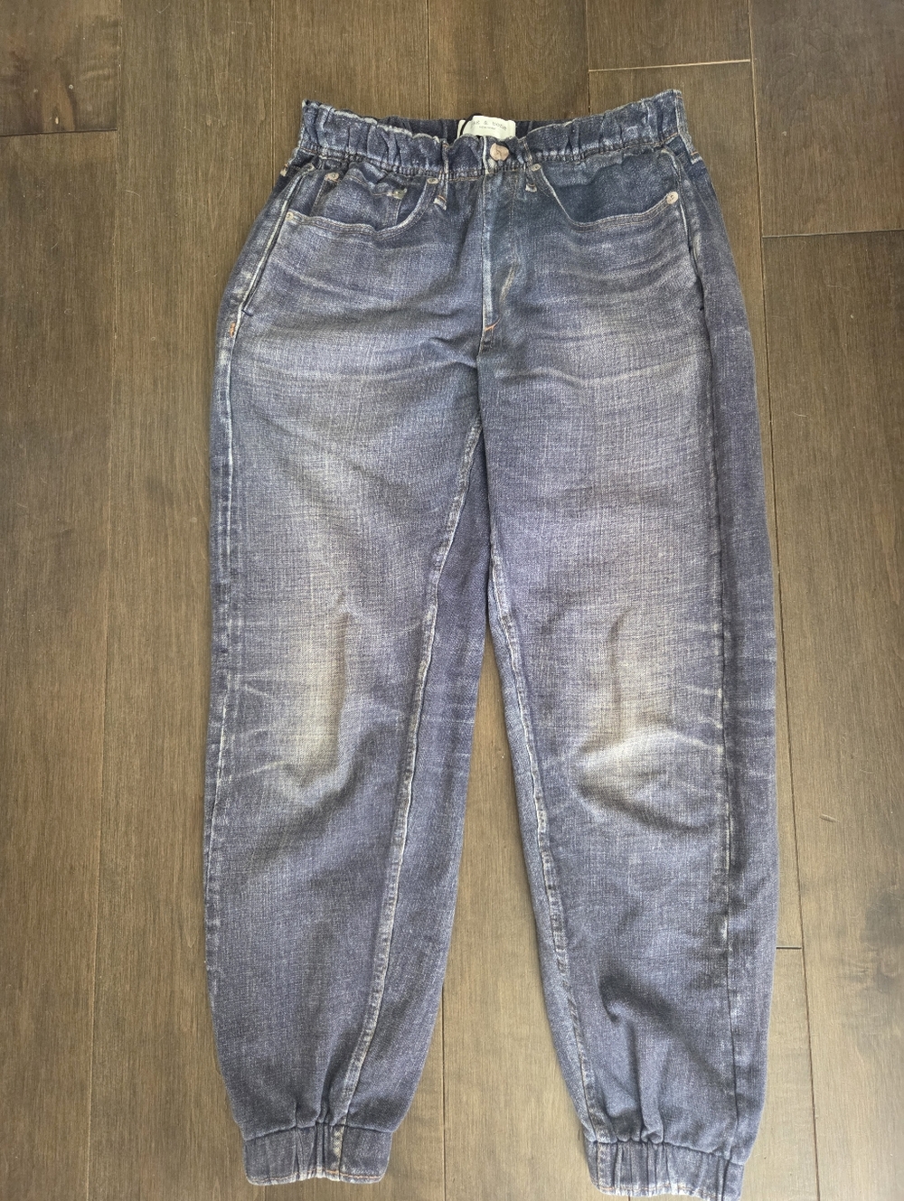 rag & bone Washed Denim Jogger Pants in Faded Blue